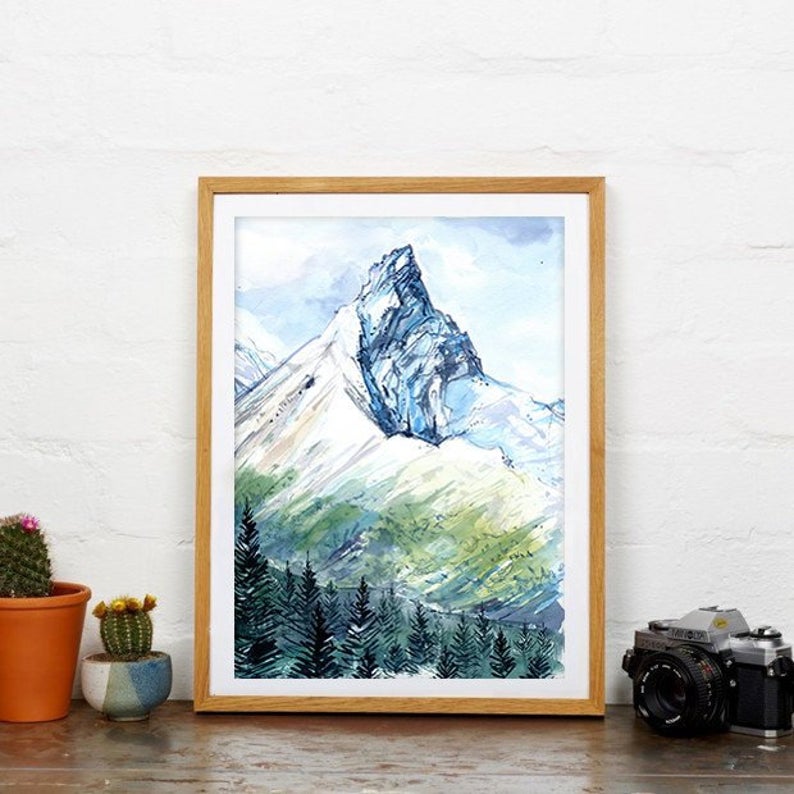 "Ice Fields" Banff Watercolour Print