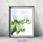 Load image into Gallery viewer, &quot;Mighty&quot;Moose Watercolour Print
