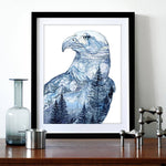 Load image into Gallery viewer, Mountain Eagle Watercolour Print
