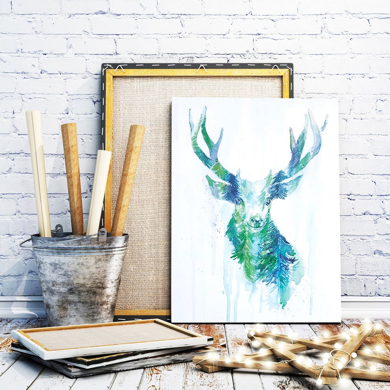 "Oh Deer" Watercolour Print
