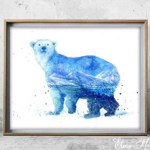 "Queen of the Arctic" Polar Bear Watercolour Print