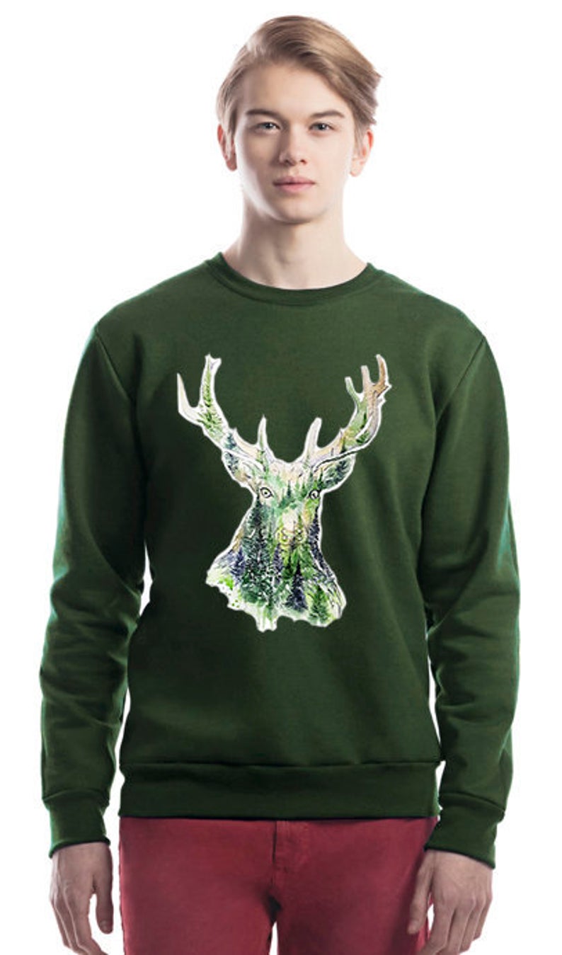 Stag Watercolour Artwork Sweater