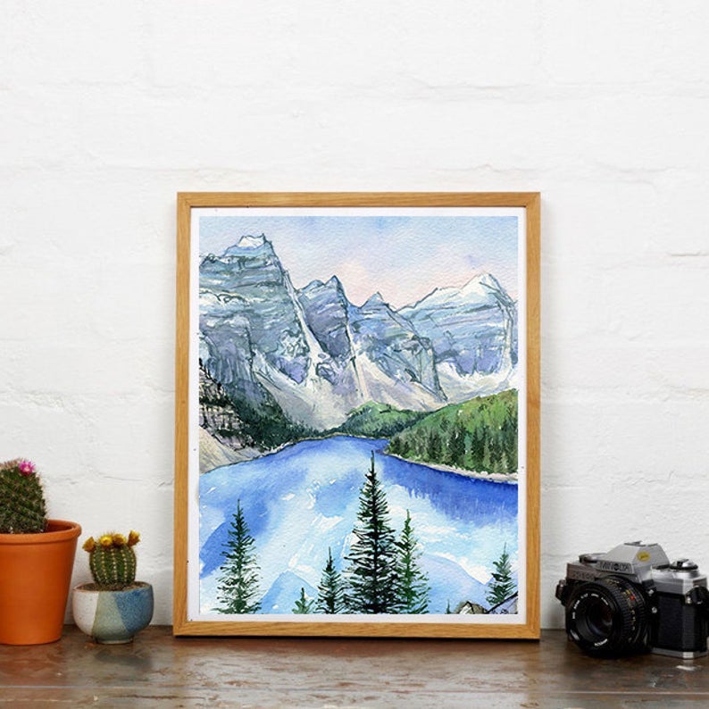 "The Rockies" Banff Watercolour Print