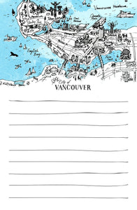Vancouver Watercolour Map Note Pad