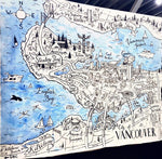 Load image into Gallery viewer, Vancouver, BC Map - Watercolour Print
