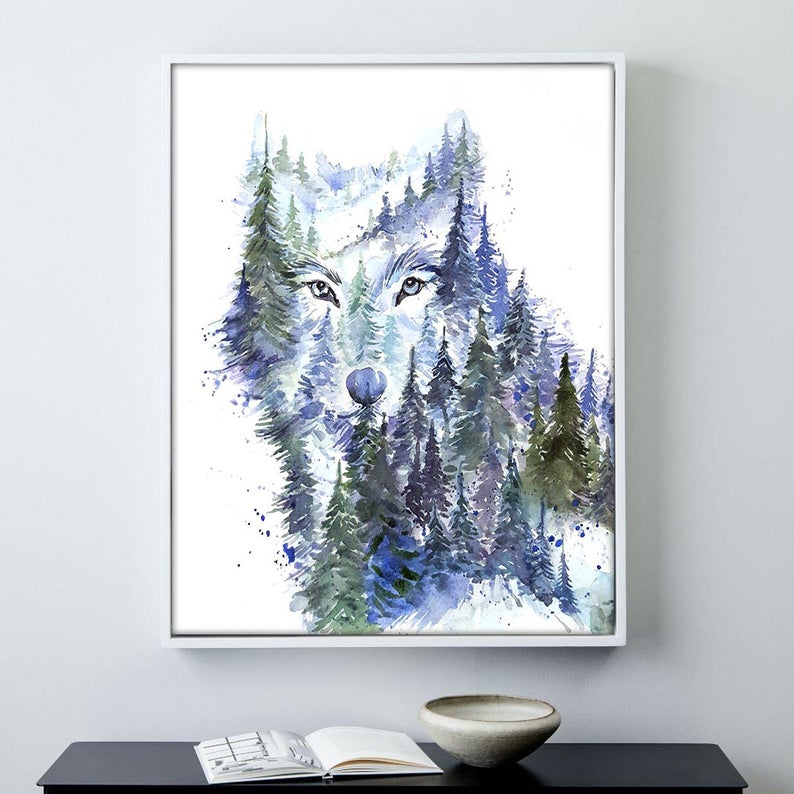 "Young Wolf" Watercolour Print