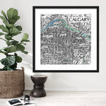 Load image into Gallery viewer, City of Calgary, AB Map - Watercolour Print
