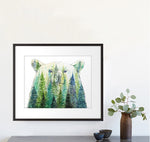 Load image into Gallery viewer, &quot;King of the Forest&quot; Grizzly Bear Watercolor Art Print - Double Exposure Painting
