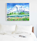 Load image into Gallery viewer, &quot;Mt Rainier&quot; Tacoma Washington Watercolor Print
