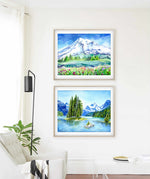 Load image into Gallery viewer, &quot;Mt Rainier&quot; Tacoma Washington Watercolor Print
