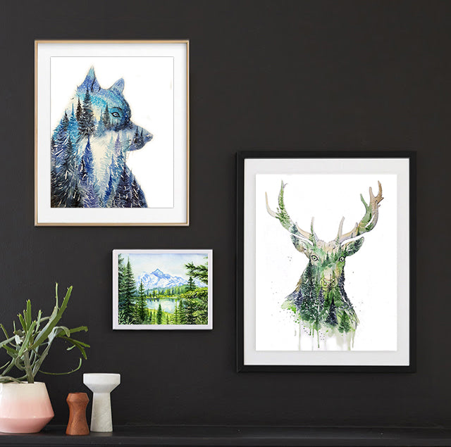 "Red Stag" Original Original Watercolor Painting collection