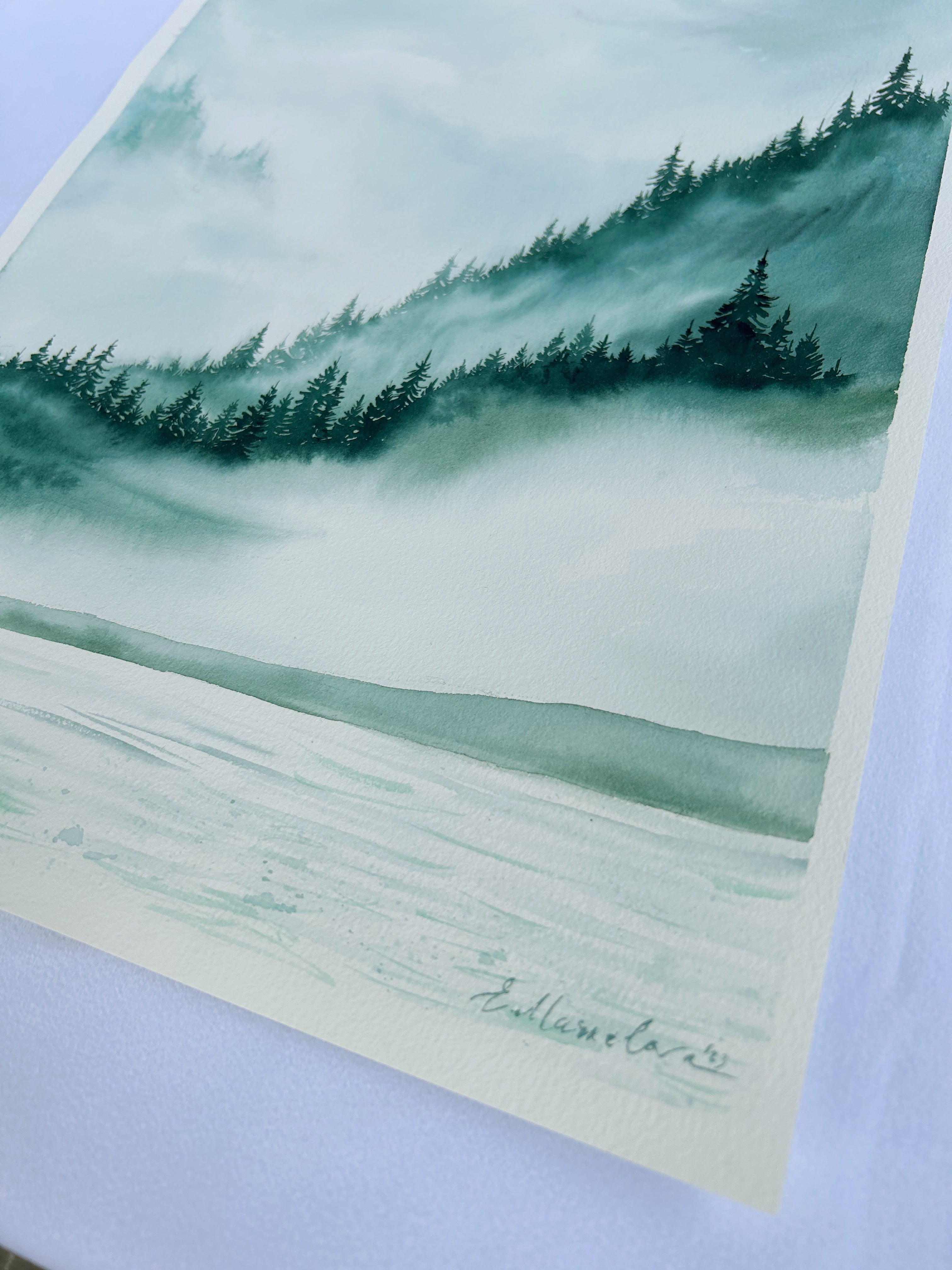 Sailing into the Unknown - Original Watercolor Diptych Two Paintings