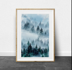"Secrets" Misty Forest Watercolor Art Print