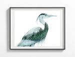 Load image into Gallery viewer, Standing Still - Great Blue Heron Original Watercolor Painting
